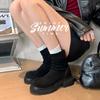 Botas Martin Vintage para Mujer 2024 Otoño e Invierno Nuevas Estilo Británico Gruesas Elásticas Botines Finos Cremallera Trasera Gamuza