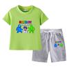 Traje de verão Rainbow Friends para meninos e meninas 2023 novo infantil bebê algodão manga curta shorts fino conjunto de duas peças