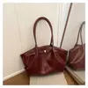 Bolsa de Ombro Único, sob o Braço, de Mão para o Trabalho, Texturizada, Fashion, Grande Capacidade, Plissada, Retrô, Nova Coleção Primavera 2026, Casual