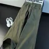 Jeans Rectos Verdes Americanos para Hombre Moda de Verano Pantalones de Leñador Lavados Pantalones Cargo de Pierna Ancha Micro Flare cleanfit