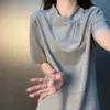 Camiseta blanca de estilo americano con cremallera diagonal, hombro recto, para hombre, estilo verano, cuello alto, manga corta resistente, manga media nicho
