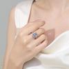 Explosiones de TikTok Venta en Vivo Anillo de Plata Imitación Zirconia Oval Grande Chapado en Platino Europeo y Americano Anillo para Mujer Joyería Transfronteriza