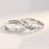 Anillo de pareja estilo coreano, anillo de bodas abierto creativo, anillo de diamantes para hombres y mujeres, anillo chapado en plata de moda, fábrica al por mayor