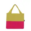 Nueva Bolsa de Compras Plegable de Gran Capacidad, Ultraligera, Bloques de Color, Bolso de Hombro Moderno y de Moda, Bolsa de Mano para Compras en el Supermercado