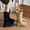Novas Botas Femininas Plataforma Over-the-Knee Outono 2026 com Fivela de Cinto, Botas Longas Estilo Cavaleiro Emagrecimento e Aumento de Altura