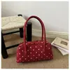 Nova Bolsa Tendência de Ombro Único, Mesmo Estilo das Celebridades da Internet, Bolsa Bowling de Camurça com Bolinhas Elegante e Versátil, Bolsa de Ombro da Moda Estilo Coreano para Mulheres