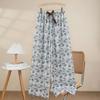 Pantalones de Pijama de Algodón Perlado para Mujer Verano Nuevo Dibujos Animados Pantalones para Casa Delgados para Usar en Exterior Pantalones Antimosquitos Talla Grande Sueltos Pantalones Largos