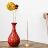 Tubo de Incienso Lacado de Sándalo Morado, Portainciensos Estilo Chino, Artesanía de Tubo de Incienso de Palo de Rosa Africano