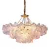 Luminária de Cristal Francesa Lustre para Sala de Estar Flor de Cinco Folhas Criativa Lâmpada Simples Moderna para Quarto Principal Restaurante Nova Lâmpada Zhongshan