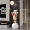 Figura Grande de Astronauta para Sala de Estar, Armário Grande de TV de Chão, Hall de Entrada, Ao Lado do Sofá, Decoração de Luminária de Astronauta com Céu Estrelado