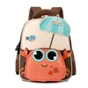 Nova mochila leve e fofa de desenho animado de caranguejinho transfronteiriça para crianças de 3 a 6 anos, meninos e meninas, adequada para jardim de infância e alunos escolares