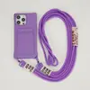 El tarjetero de tres cuerdas del mismo color es adecuado para Apple 15promax tendencia 14 cordón 12 funda blanda 11 a prueba de caídas 7/8