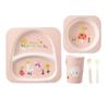 Juego de Vajilla Infantil Transfronteriza con Diseños Lindos para Uso en Casa, Incluye Platos Divididos, Tazones, Vasos, Tenedores y Cucharas para Bebés