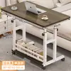 Mesita de noche para dormitorio, uso doméstico, escritorio para estudiante, mesa pequeña simple móvil, altura fácil de ajustar, escritorio perezoso para computadora de dormitorio