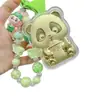 Pingente de Ouro Puro 999 Contendo Pingente de Chaveiro Ursinho Feliz de Chá com Leite Dourado como Presente para Sua Namorada