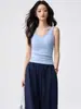 Camisola de Eco-Seda de 260g con Escote en V y Almohadillas de Sujetador Integradas, Nuevo Top Versátil de Verano para Mujer, Ajuste Delgado, Sin Mangas