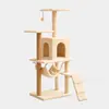 Estrutura de escalada multinível para gatos com cama confortável para gatos, rede, poste arranhador, árvore para gatos interna, suprimentos para animais de estimação tudo-em-um no atacado, direto do fabricante