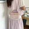 Bolsa de Teléfono de Tela Tejida de Gama Alta, Exquisita Bolsa Caja Compacta, Bolsa Cuadrada Pequeña, Diseño de Nicho, Bolso Cruzado con Cadena de Moda