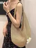 Nova Bolsa de Ombro Tecida de Grande Capacidade para o Verão Bolsa de Axila Bolsa Tote Bolsa de Praia para Mulheres Verão Lazer Férias na Costa