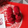 Pantuflas de Boda para Cuatro Estaciones, un Par de Pantuflas de Seda Rojas Festivas de Primavera y Otoño para Mujer, Dote, Antideslizantes, para el Hogar, Venta al por Mayor de Pantuflas de Seda