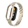 Adequado para Pulseira Xiaomi Mi Band 8, Pulseira de Aço Inoxidável Sólido com Três Contas, Pulseira de Metal Versão Cerâmica Xiaomi Mi Band 9
