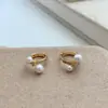 Pendientes de Aro de Perlas y Pedrería de Alta Gama Estilo Francés para Mujer, Sencillos, de Moda, Tendencia, Versátiles y Adecuados para el Viaje Diario