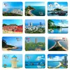 Imanes de Refrigerador de Vidrio Escénicos de Huizhou: Bahía de Shuangyue, Bahía de Xunliao, Pueblo Antiguo de Pinghai, Lago Oeste, Bahía de la Tortuga Souvenirs Turísticos Culturales y Creativos