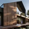 Celosía de plástico y madera estilo Gran Muralla para exteriores, muro perimetral de jardín, patio, balcón y terraza, mampara de plástico y madera resistente al viento