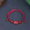 Pulsera Trenzada de Cuerda para la Mano Zodiaco de los Ocho Guardianes de Cinabrio para Hombres y Mujeres Arena Púrpura Dorada de Alto Contenido Cuerda para la Mano del Buda Protector