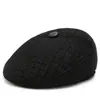 Gorros de invierno para hombres de mediana edad y mayores, gorros cálidos de cuero para papás, gorros cálidos forrados de polar para abuelos, gorros de algodón con protección para los oídos, gorras de copa plana