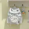 Mochila Versátil com Cordão Estilo Coreano 2026 com Bolinhas e Estrelas para Meninas, Toque de Luxo, Mochila Pequena de Viagem para Mulheres