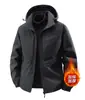 Chaqueta de otoño e invierno para hombre, estilo nuevo, con capucha, forro polar, engrosada, talla grande, cortavientos, chaqueta a prueba de viento para personas mayores