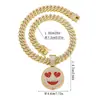 Tendencia Hombres Imprescindible Cara Sonriente Aleación Completo Diamante Estilo Hip-Hop Collar Corona de Diamante Letra Múltiples Especificaciones Artículo Caliente Transfronterizo