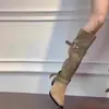 Botas Longas Chuyuji Salto Grosso Bico Fino para Mulheres 2026 Outono Inverno Novo Verão Botas de Equitação Empilhadas Estilo Cowboy Ocidental