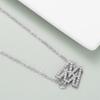 Collar de Letras para Mujer Nuevo Ins Europeo y Americano Aleación Doble Fila Collar de Diamantes Completo Colgante plateado Cadena Clavícula Hip-Hop para Hombre y Mujer