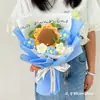 Temporada de Formatura Presente de Dia dos Professores para Professores e Mães, Buquê Criativo de Lã de Girassol Rosa Tricotado à Mão, Top de Linha