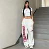 Calças Casuais Hip Hop Jazz Street Hiphop Esportivas Largas Mergulho Estampadas Grandes Pernas Largas