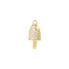 Accesorios de joyería semiacabados al por mayor material metal incrustado circonita colgante de helado diy collar pulsera pendiente colgante
