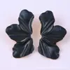 Brincos de Pétalas Metálicas Plissadas de Alta Qualidade Cdd para Mulheres, Brincos de Flor Lacados Foscos Estilo Retrô Exagerado, Fábrica de Origem