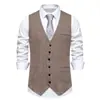 Talla europea 2024 nuevo chaleco de traje de espiga para hombre chaleco de hombre retro de un solo botón con bolsillo real chaleco chaqueta chaqueta