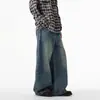 Jeans Retro Cool Americanos para Hombre Primavera y Otoño Nuevo Diseño de Nicho Pantalones Cimitarra Sueltos de Pierna Ancha Pantalones Largos