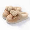 Pantuflas de Algodón con Lazo Dulce para Mujer para Otoño e Invierno para Uso Doméstico en Interiores, Dormitorio, Más Felpa, Suela Gruesa, Cálidas, Pantuflas de Confinamiento