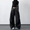 2025 Nueva Moda Otoñal Tendencia Calle Alta Pantalones Cargo Personalizados para Mujer Ropa Casual de Trabajo Pantalones de Cuadros Empalmados Tendencia