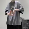 Camiseta de manga corta para hombre, estilo nuevo de verano, holgada, casual, talla grande, versátil, guapa, top de media manga, estilo Hong Kong