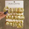 Joyas Populares Transfronterizas Set de Pendientes de Forma Geométrica Creativa Pendientes Exagerados de Múltiples Piezas Europeos y Americanos para Mujer Material Ccb