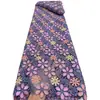 Tecido de Renda Floral Solúvel em Água com Estampa Completa para Comércio Exterior, Acessórios de Tecido de Malha Multicor para Vestidos de Noiva e Vestes