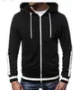 Nuevo Suéter Casual con Cremallera y Capucha Chaqueta Cardigan con Bloques de Color para Hombre