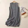 Vestido Camisa de Tirantes Adelgazante Talla Grande Relajado y Cómodo de Longitud Media