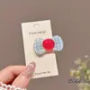 Pinza para el pelo de lazo a cuadros estilo coreano Pinza lateral Pinza para mechones rebeldes Pasador Pinza de pico de pato Tocado Dulces Accesorios versátiles para el cabello
