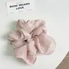 Goma para el pelo scrunchie de gasa perlada estilo coreano suave con un tacto de alta gama, accesorio para el pelo tipo coleta de satén de lujo ligero